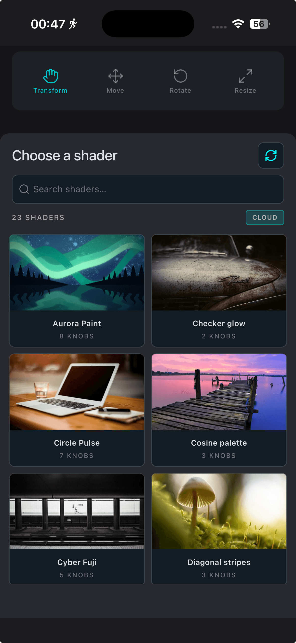 Layer editor with perspective warp
